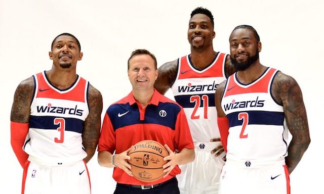 Des joueurs des <i>Washington Wizards</i>, l'équipe de basket de Washington, DC.