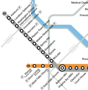 Les stations de l'extension de la ligne grise de métro à Washington.