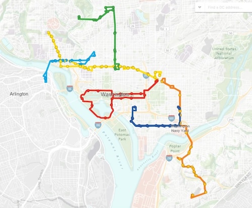 Plan des lignes du DC Circulator