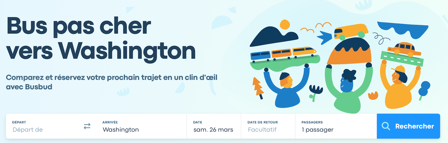 BusBud comparatif bus entre Washignton et New York