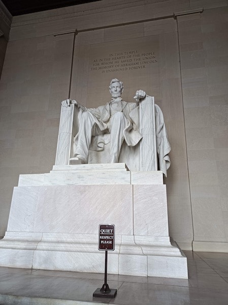 Le statue en marbre du Lincoln Memorial à Washington, DC