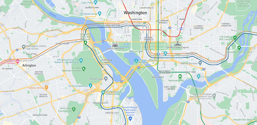 Plan du métro au centre de Washington